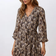 Black Spotty Belted Mini Dress