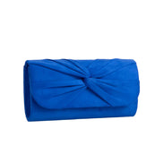 Royal Blue Suede Clutch Bag with Knot Detail