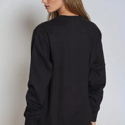 Black Leopard Gold Foil Print Sweatshirt