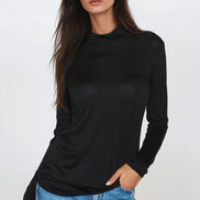 Black Turtleneck Long Sleeve Top