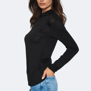 Black Turtleneck Long Sleeve Top