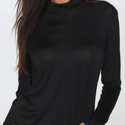 Black Turtleneck Long Sleeve Top