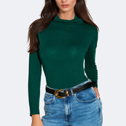 Green Turtleneck Long Sleeve Top