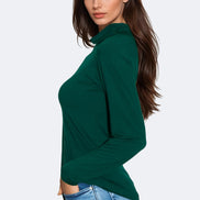 Green Turtleneck Long Sleeve Top