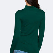Green Turtleneck Long Sleeve Top