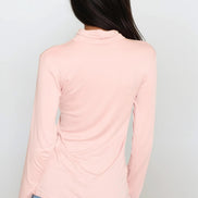 Blush Pink Turtleneck Long Sleeve Top