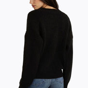 Black V-Neck Knit Cardigan