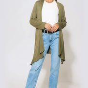 Khaki Waterfall Cardigan