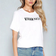 White Why Not Printed Cotton T-Shirt