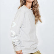 Silver Grey Aftershock Logo Crewneck Oversized Sweatshirt