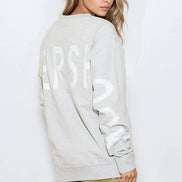 Silver Grey Aftershock Logo Crewneck Oversized Sweatshirt