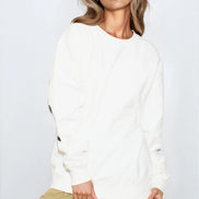 White Aftershock Logo Crewneck Oversized Sweatshirt