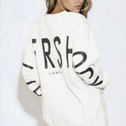 White Aftershock Logo Crewneck Oversized Sweatshirt