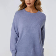 Denim Blue Geometric Knitted Jumper