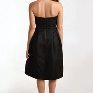 Black Bandeau Midi Dress with Pockets