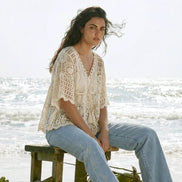 Light Blue Eyelet Embroidered Jeans
