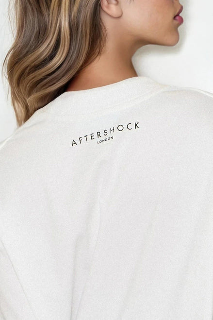 White Logo Cotton Oversized T-Shirt