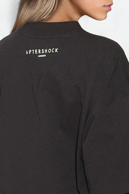Black Logo Cotton Oversized T-Shirt