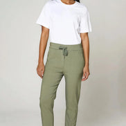 Khaki Stretch Drawstring Trousers