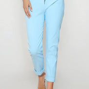 Light Blue Stretch Drawstring Trousers