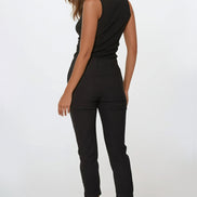 Black Stretch Drawstring Trousers