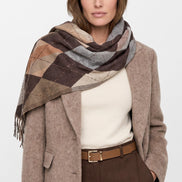 Brown Argyle Pattern Scarf