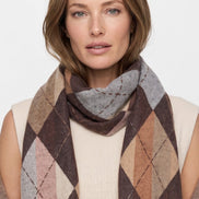 Brown Argyle Pattern Scarf