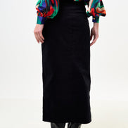 Balthazar Babycord Midi Pencil Skirt - Black
