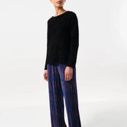 Blanka Eyelash Rib Long Sleeve Jumper - Black