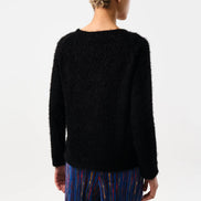 Blanka Eyelash Rib Long Sleeve Jumper - Black