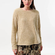 Blanka Eyelash Long Sleeve Jumper - Beige