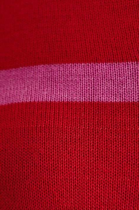 Bly Bow Intarsia Striped Jumper - Red