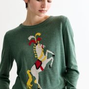 Bly Green Circus Pony Intarsia Jumper