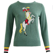 Bly Green Circus Pony Intarsia Jumper