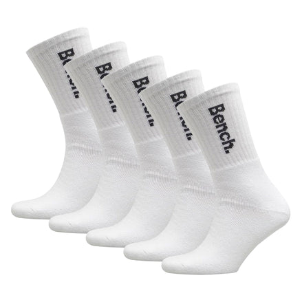 5 Pairs Mens Crew Cotton Socks - Sport Breathable Comfort Socks