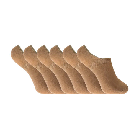 6 Pack Ladies Anti Sweat Bamboo Liner Ankle Socks with Heel Grip