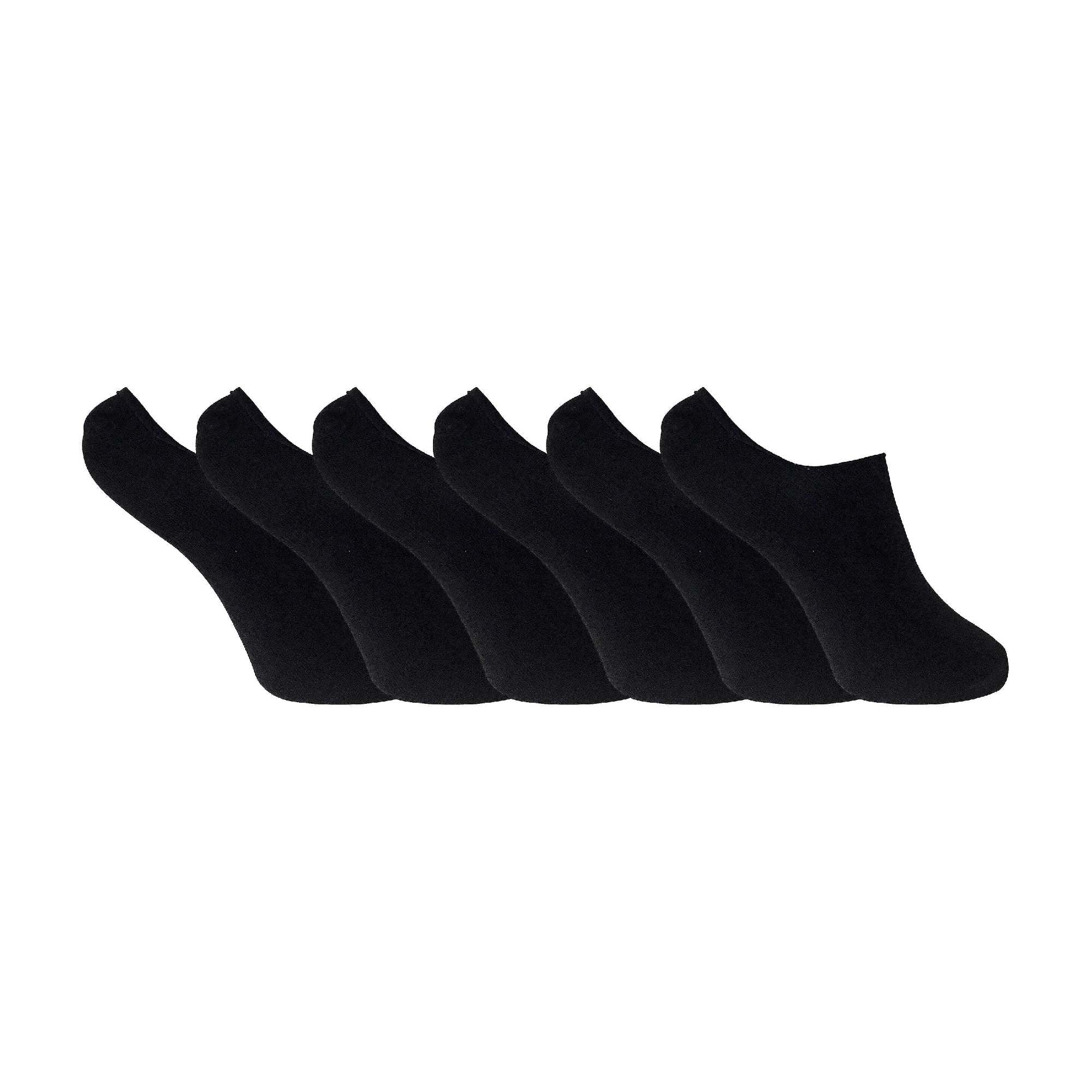 6 Pack Ladies Anti Sweat Bamboo Liner Ankle Socks with Heel Grip