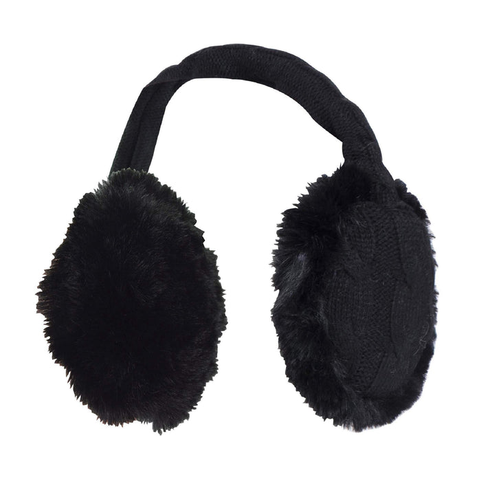 Ladies Winter Knitted Cold Weather Faux Fur Ear Muffs