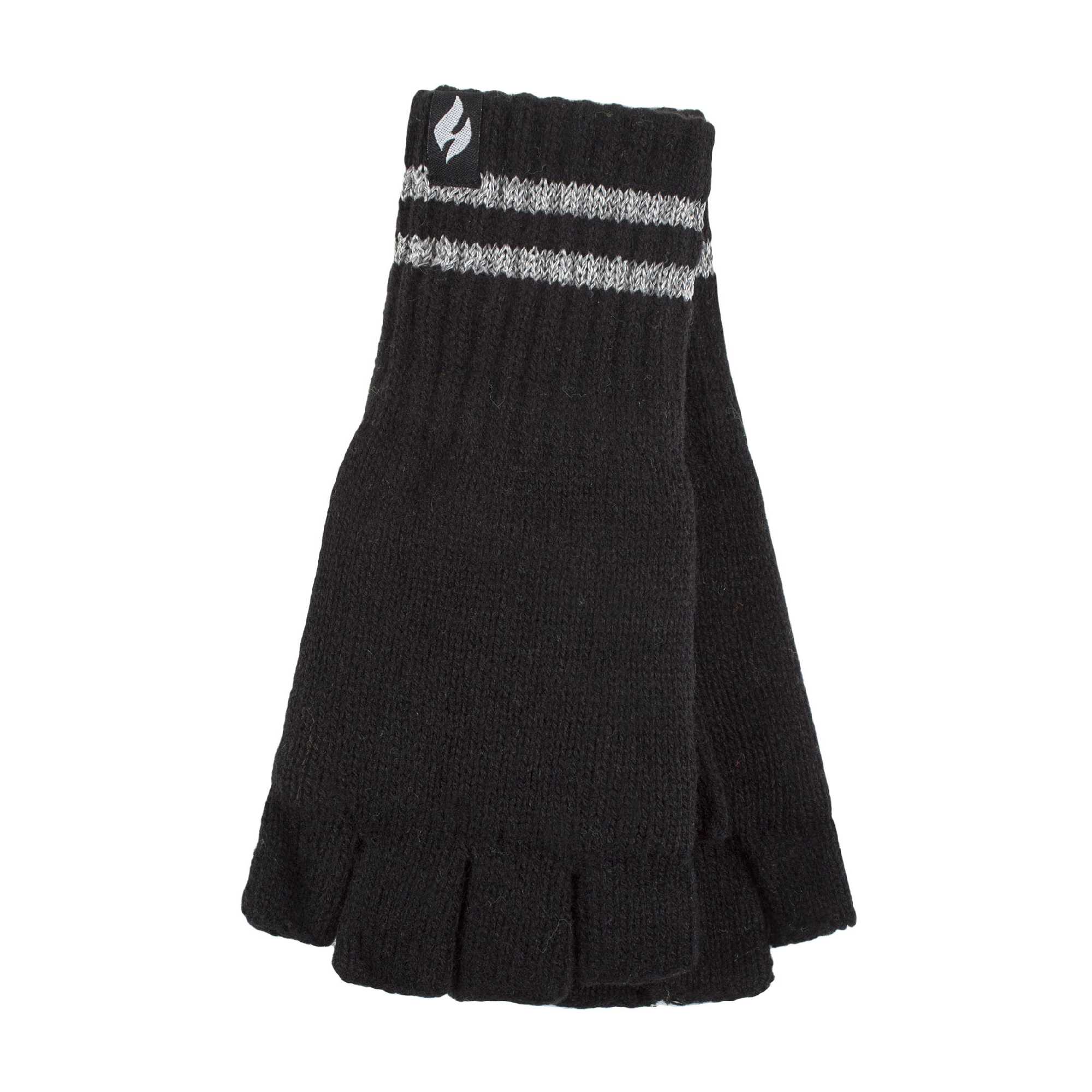 Mens Hi Vis Reflective Fleece Lined Thermal Winter Fingerless Gloves