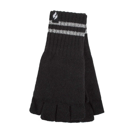 Mens Hi Vis Reflective Fleece Lined Thermal Winter Fingerless Gloves