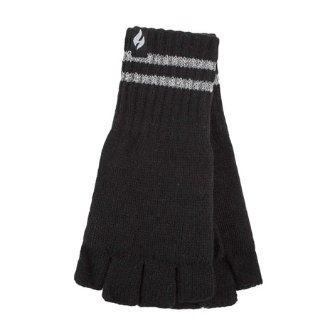 Mens Hi Vis Reflective Fleece Lined Thermal Winter Fingerless Gloves