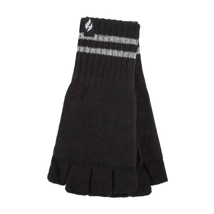 Mens Hi Vis Reflective Fleece Lined Thermal Winter Fingerless Gloves