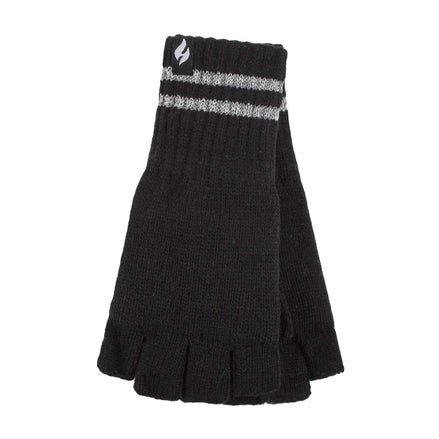 Mens Hi Vis Reflective Fleece Lined Thermal Winter Fingerless Gloves