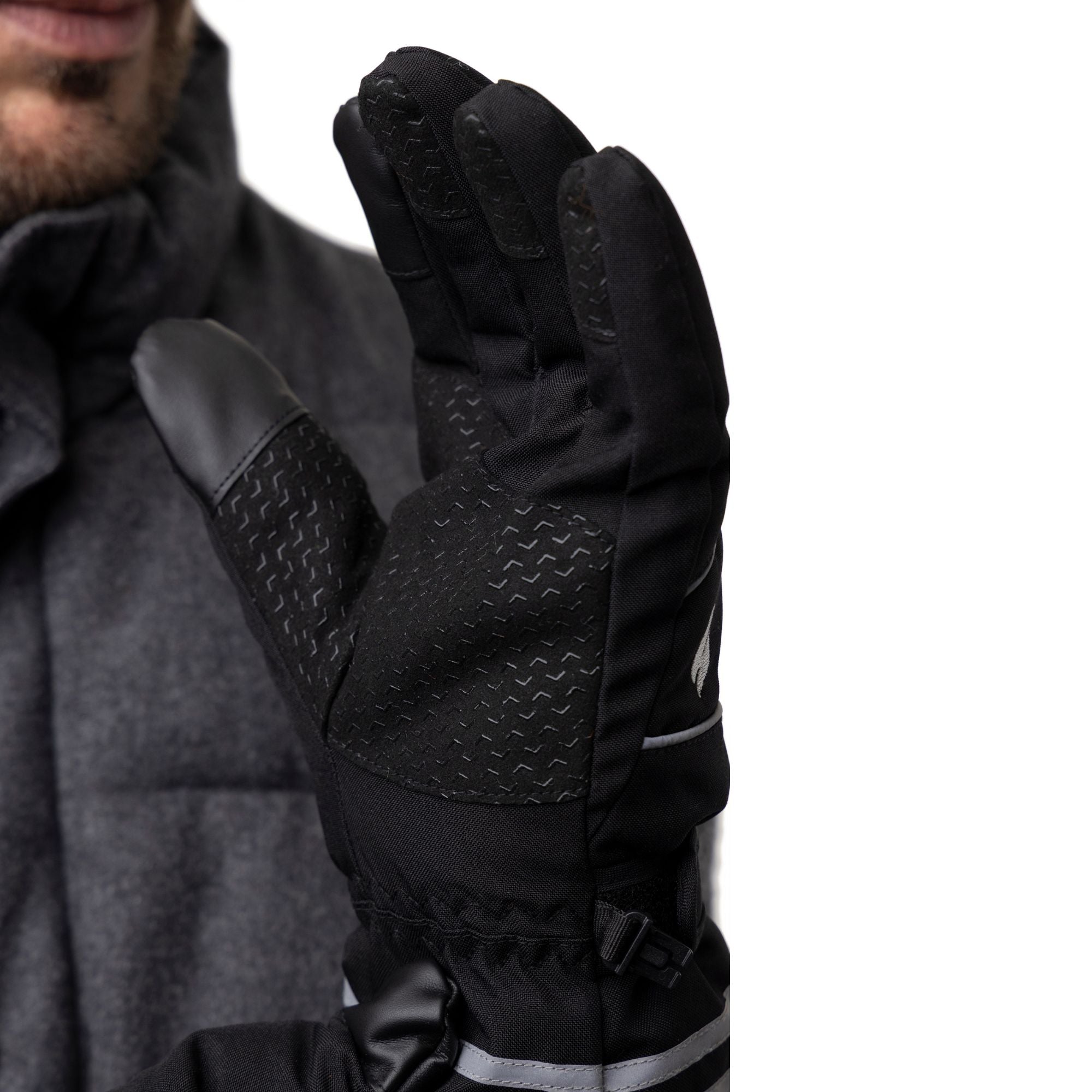 Mens Hi Vis Reflective Thermal Work Gloves with Touchscreen Fingertips