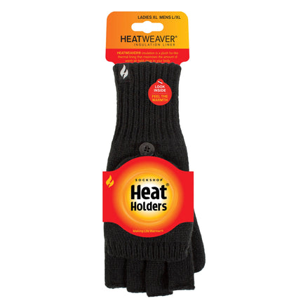 Ladies Mens Thermal Converter Mittens Gloves with Fingerless Option