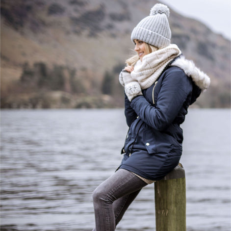 Ladies Warm Fairisle Patterned Thermal Fingerless Converter Gloves