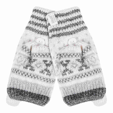 Ladies Warm Fairisle Patterned Thermal Fingerless Converter Gloves