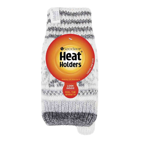 Ladies Warm Fairisle Patterned Thermal Fingerless Converter Gloves
