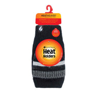 Ladies Striped Fleece Lined Thermal Knitted Converter Mitten Gloves