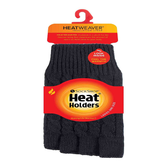 Ladies Cable Knitted Winter Thermal Fingerless Gloves